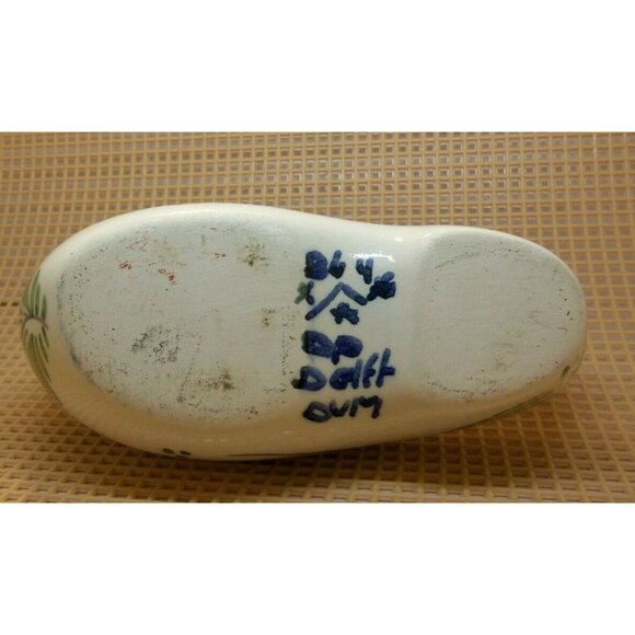 Delft Hand-Painted Ceramic Dutch Clog Shoe Multi-Color Floral Miniature Souvenir - Picture 5 of 8